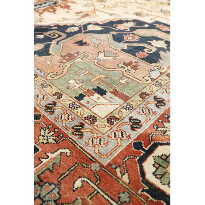 Pasargad Serapi Collection Hand-Knotted Lamb's Wool Area Rug - Ivory/Rust, 144" x 218" (PB-20 IVORY 12X18)