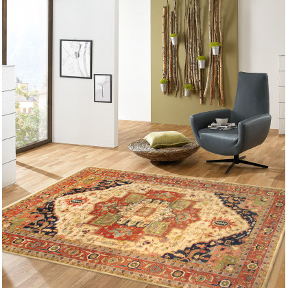 Pasargad Serapi Collection Hand-Knotted Lamb's Wool Area Rug - Ivory/Rust, 144" x 218" (PB-20 IVORY 12X18)