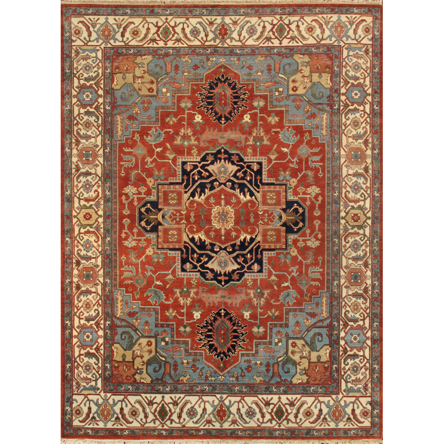 Pasargad - Serapi Collection Hand-Knotted Wool Rust Area Rug PB-5B