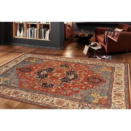 Pasargad Serapi Collection Hand-Knotted Wool Rust Area Rug (PB-5B 14X14) - 164'' x 167''