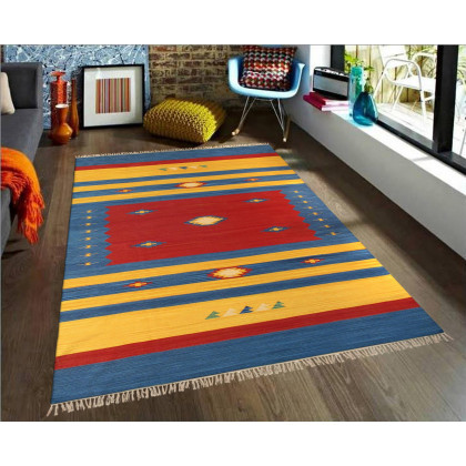Pasargad Anatolian Collection Flat Weave Cotton Area Rug - Multi, 72" x 108" (pbb-01 6x9)