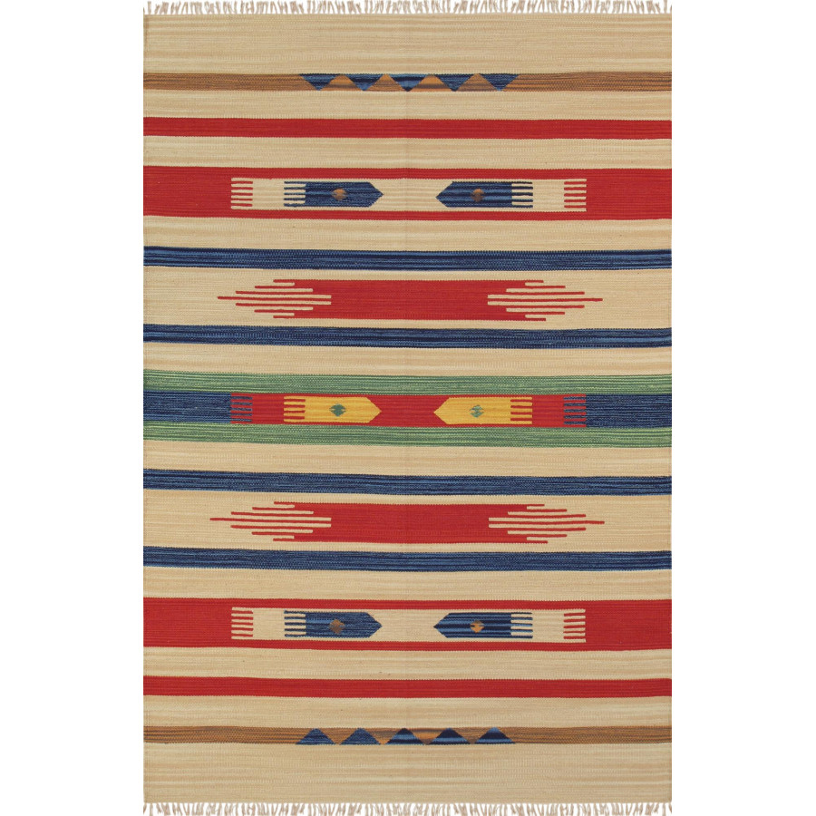 Pasargad Anatolian Collection Flat Weave Cotton Area Rug - Beige/Multi, 96" x 96" (pbb-04 8x8)