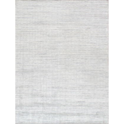 Pasargad - Slate Collection Hand-Loomed Ivory/Blue Bamboo Silk and Wool Area Rug PBFE-03