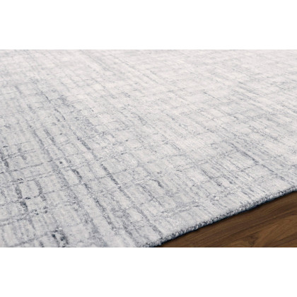 Pasargad - Slate Collection Hand-Loomed Ivory/Silver Bamboo Silk and Wool Area Rug PBFE-04