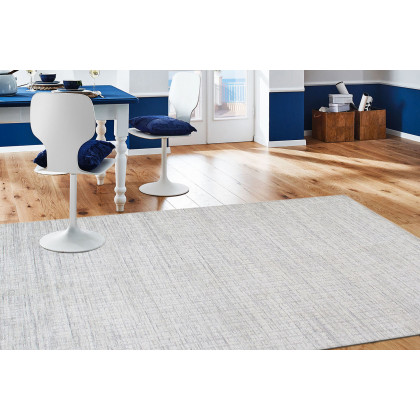 Pasargad - Slate Collection Hand-Loomed Ivory/Silver Bamboo Silk and Wool Area Rug PBFE-04