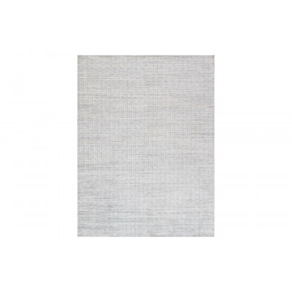 Pasargad - Slate Collection Hand-Loomed Ivory/Silver Bamboo Silk and Wool Area Rug PBFE-04