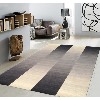 Pasargad Rodeo Collection Hand-Tufted Bamboo Silk/Wool Area Rug - Silver/Ivory, 105" x 141" (pcc-01 9x12)