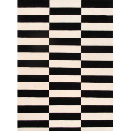 Pasargad - Rodeo Collection Hand-Tufted White/Black Bamboo Silk and Wool Area Rug PCC-04