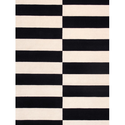 Pasargad - Rodeo Collection Hand-Tufted White/Black Bamboo Silk and Wool Area Rug PCC-04