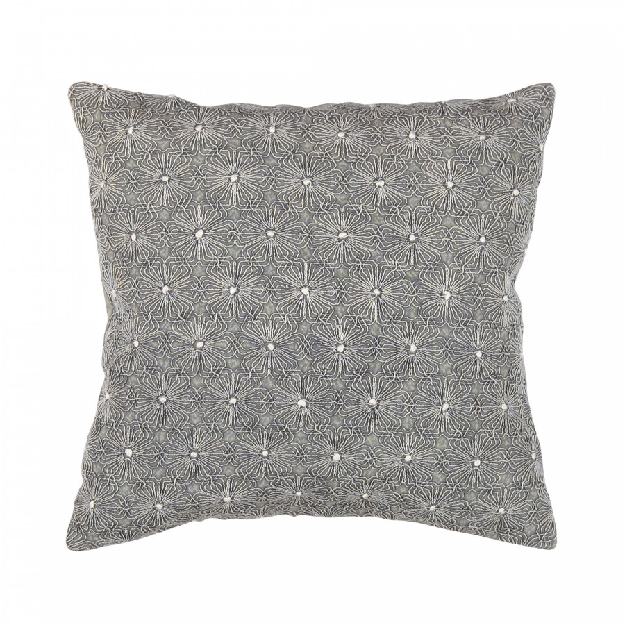 Pasargad - Naples Rectangular Pattern 2 Pillow in Gray/Ivory, Cotton/Bamboo Silk