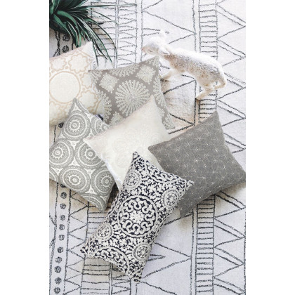 Pasargad - Naples Rectangular Pillow in Ivory/Beige, Cotton/Bamboo Silk