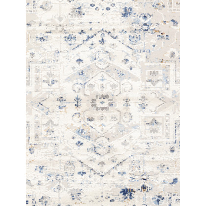 Pasargad Efes Collection Power Loom Polypropylene/Polyester Area Rug - L. Gray/L. Blue, 60" x 96" (pd-169b 5x8)