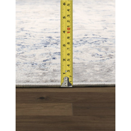 Pasargad Efes Collection Power Loom Polypropylene/Polyester Area Rug - L. Gray/L. Blue, 60" x 96" (pd-169b 5x8)