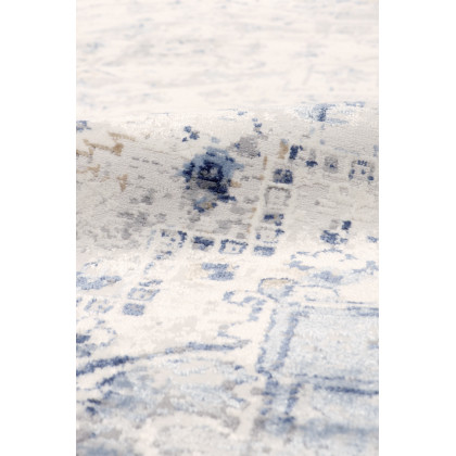 Pasargad Efes Collection Power Loom Polypropylene/Polyester Area Rug - L. Gray/L. Blue, 72" x 108" (pd-169b 6x9)