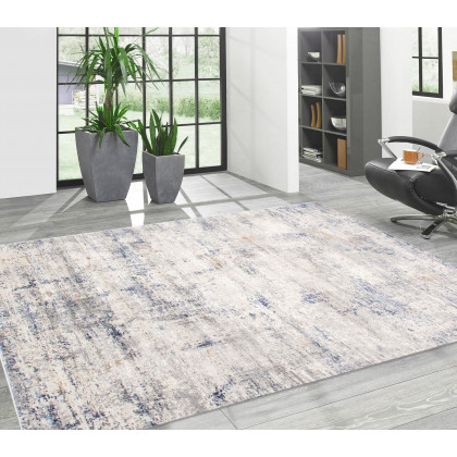 Pasargad Efes Collection Power Loom Polypropylene/Polyester Area Rug - L. Gray/L. Blue, 102" x 138" (pd-171b 9x12)