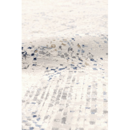 Pasargad Efes Collection Power Loom Polypropylene/Polyester Area Rug - L. Gray/L. Blue, 30" x 120" (pd-189b 2.6x10)