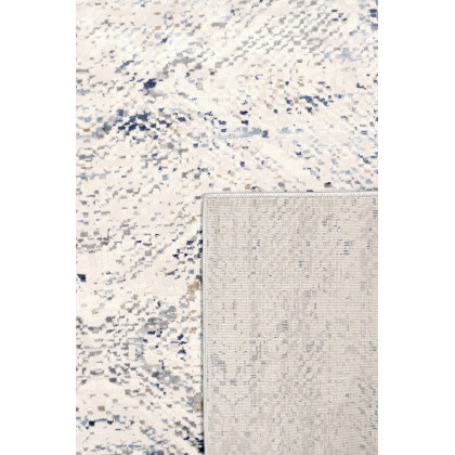 Pasargad Efes Collection Power Loom Polypropylene/Polyester Area Rug - L. Gray/L. Blue, 30" x 120" (pd-189b 2.6x10)