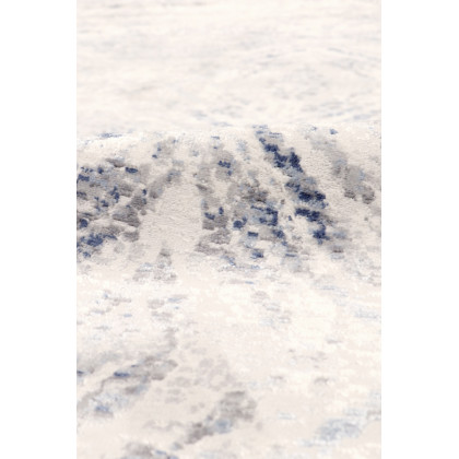 Pasargad Efes Collection Power Loom Polypropylene/Polyester Area Rug - L. Gray/L. Blue, 30" x 120" (pd-193b 2.06x10)