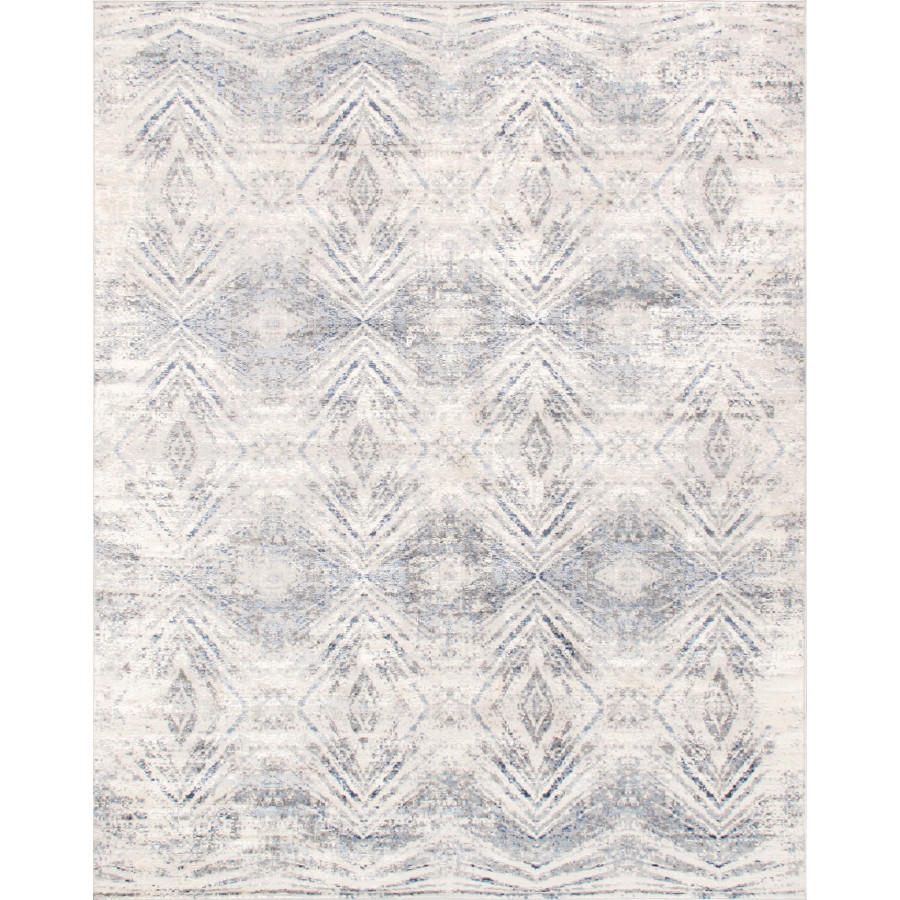 Pasargad Efes Collection Power Loom Polypropylene/Polyester Area Rug - L. Gray/L. Blue, 102" x 138" (pd-193b 9x12)
