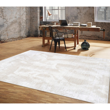 Pasargad - Amari Collection Hand-Loomed Bamboo Silk/Wool Area Rug in Ivory/Beige, 64" x 92" (PDC-133 5x8)