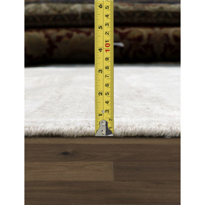 Pasargad - Amari Collection Hand-Loomed Bamboo Silk/Wool Area Rug in Ivory/Beige, 65" x 91" (PDC-137I 5x8)