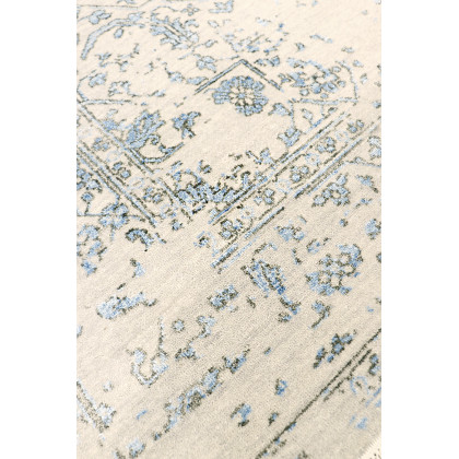 Pasargad - Transitional Collection Hand-Knotted Bamboo Silk/Wool Area Rug in Silver/L. Blue, 69" x 108" (pdc-1866 6x9)
