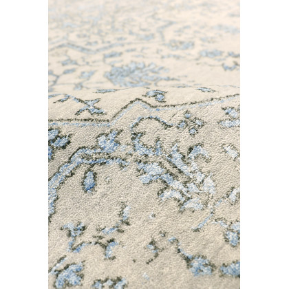 Pasargad - Transitional Collection Hand-Knotted Bamboo Silk/Wool Area Rug in Silver/L. Blue, 69" x 108" (pdc-1866 6x9)