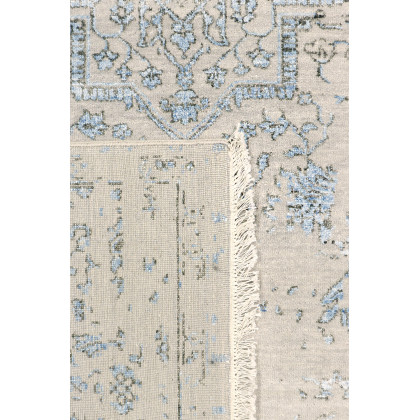 Pasargad - Transitional Collection Hand-Knotted Bamboo Silk/Wool Area Rug in Silver/L. Blue, 69" x 108" (pdc-1866 6x9)