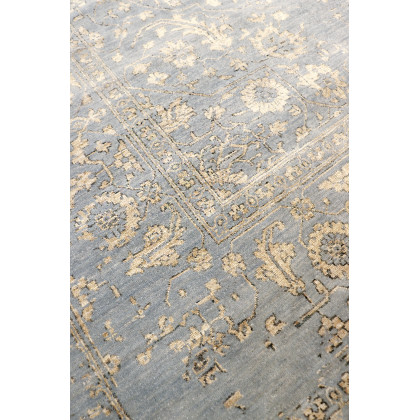 Pasargad - Transitional Collection Hand-Knotted Bamboo Silk/Wool Area Rug in L. Blue/Gold, 107" x 141" (pdc-1980 9x12)