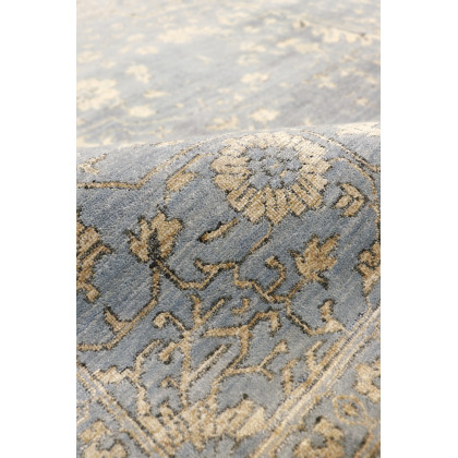 Pasargad - Transitional Collection Hand-Knotted Bamboo Silk/Wool Area Rug in L. Blue/Gold, 107" x 141" (pdc-1980 9x12)