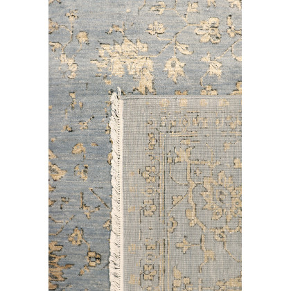 Pasargad - Transitional Collection Hand-Knotted Bamboo Silk/Wool Area Rug in L. Blue/Gold, 107" x 141" (pdc-1980 9x12)