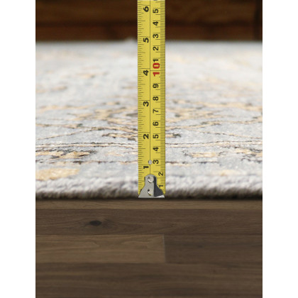 Pasargad - Transitional Collection Hand-Knotted Bamboo Silk/Wool Area Rug in L. Blue/Gold, 107" x 141" (pdc-1980 9x12)