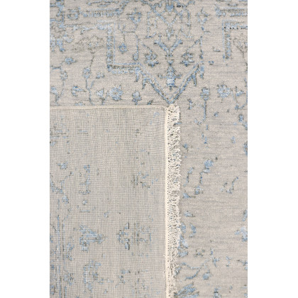 Pasargad - Transitional Collection Hand-Knotted Bamboo Silk/Wool Area Rug in Silver/L. Blue, 71" x 108" (pdc-245 6x9)