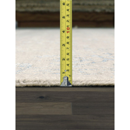 Pasargad - Transitional Collection Hand-Knotted Bamboo Silk/Wool Area Rug in Silver/L. Blue, 71" x 108" (pdc-245 6x9)