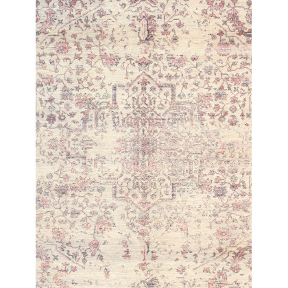 Pasargad - Transitional Collection Hand-Knotted Bamboo Silk/Wool Area Rug in Silver/Copper, 97" x 119" (pdc-2498 8x10)