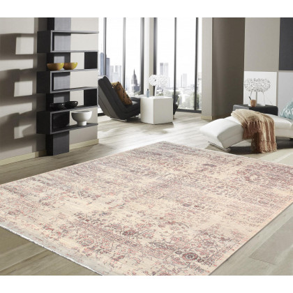 Pasargad - Transitional Collection Hand-Knotted Bamboo Silk/Wool Area Rug in Silver/Copper, 97" x 119" (pdc-2498 8x10)
