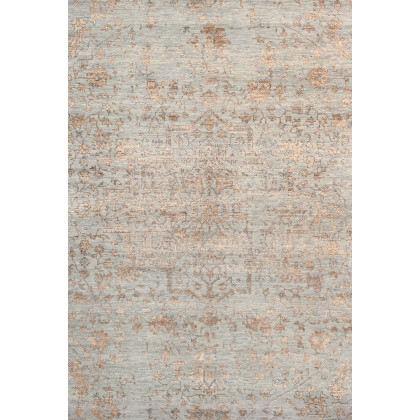 Pasargad - Transitional Collection Hand-Knotted Bamboo Silk/Wool Area Rug in Blue/Gold, 93" x 120" (pdc-2779 8x10)