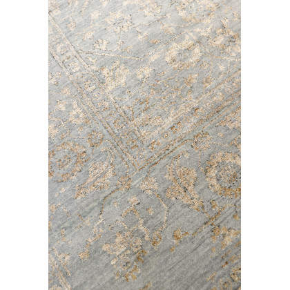 Pasargad - Transitional Collection Hand-Knotted Bamboo Silk/Wool Area Rug in Blue/Gold, 93" x 120" (pdc-2779 8x10)