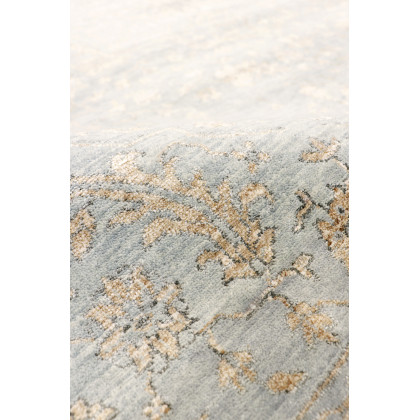Pasargad - Transitional Collection Hand-Knotted Bamboo Silk/Wool Area Rug in Blue/Gold, 93" x 120" (pdc-2779 8x10)