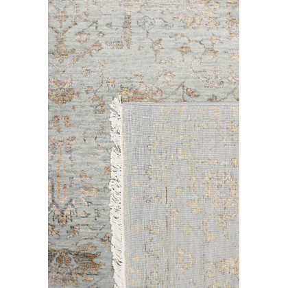 Pasargad - Transitional Collection Hand-Knotted Bamboo Silk/Wool Area Rug in Blue/Gold, 93" x 120" (pdc-2779 8x10)