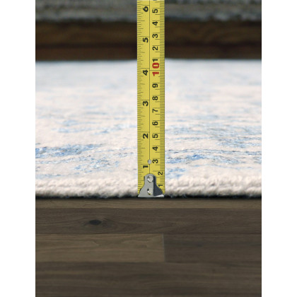 Pasargad - Transitional Collection Hand-Knotted Bamboo Silk/Wool Area Rug in Silver/Blue, 101" x 140" (pdc-3405 8x12)