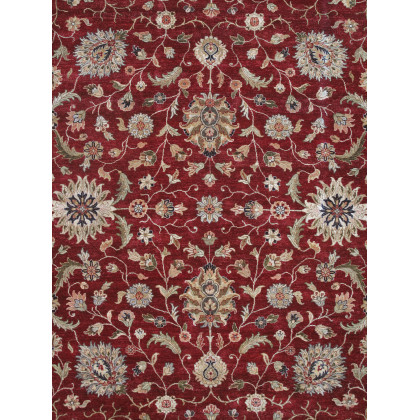 Pasargad - Agra Collection Hand-Knotted Lamb's Wool Area Rug in Red/Beige, 116" x 159" (PDC-504 10X13)