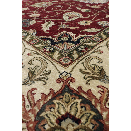 Pasargad - Agra Collection Hand-Knotted Lamb's Wool Area Rug in Red/Beige, 116" x 159" (PDC-504 10X13)