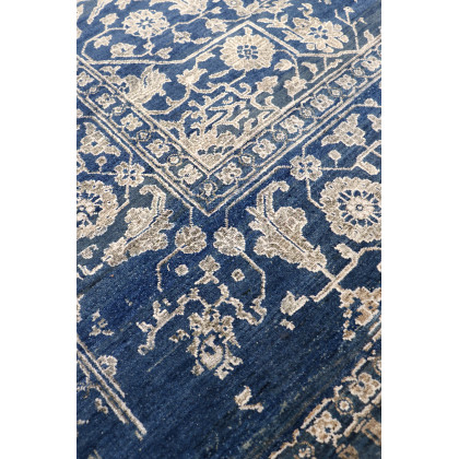 Pasargad - Transitional Collection Hand-Knotted Bamboo Silk/Wool Area Rug in Blue/Silver, 108" x 142" (pdc-757 9x12)