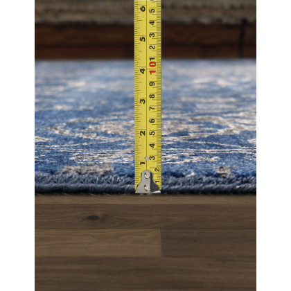 Pasargad - Transitional Collection Hand-Knotted Bamboo Silk/Wool Area Rug in Blue/Silver, 108" x 142" (pdc-757 9x12)
