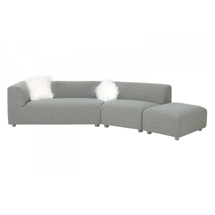 Pasargad - Portfino Modern Sectional Sofa with 2 Fur Pillow