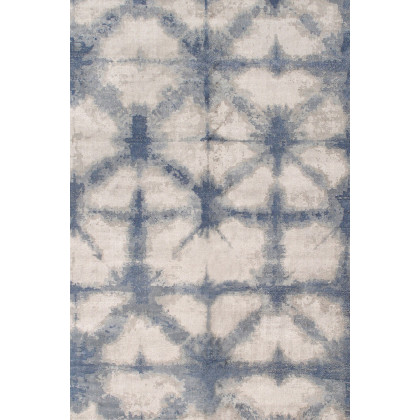 Pasargad - Shibori Collection Hand-Loomed Silver/Blue Bamboo Silk and Wool Area Rug PEL-12