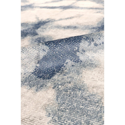 Pasargad Shibori Collection Hand-Loomed Silver/Blue Bamboo Silk and Wool Area Rug (PEL-12 10X14) - 120'' x 168''