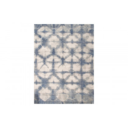 Pasargad - Shibori Collection Hand-Loomed Silver/Blue Bamboo Silk and Wool Area Rug PEL-12