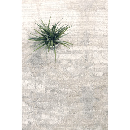 Pasargad Shibori Collection Hand-Loomed Bamboo Silk/Wool Area Rug - Ivory/L. Gold, 120" x 168" (PEL-14 10x14)